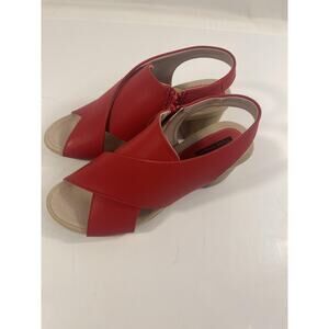 Good Choice Shoes Women's Size 8 Red Keefa Slingback Block Heel Comfort Sandals